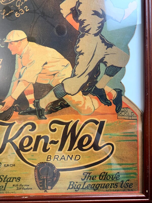 Ken-Wel Baseball Gloves - Lou Gehrig Model (1936) 12"x15" US Advertising Poster - Framed - Image 3