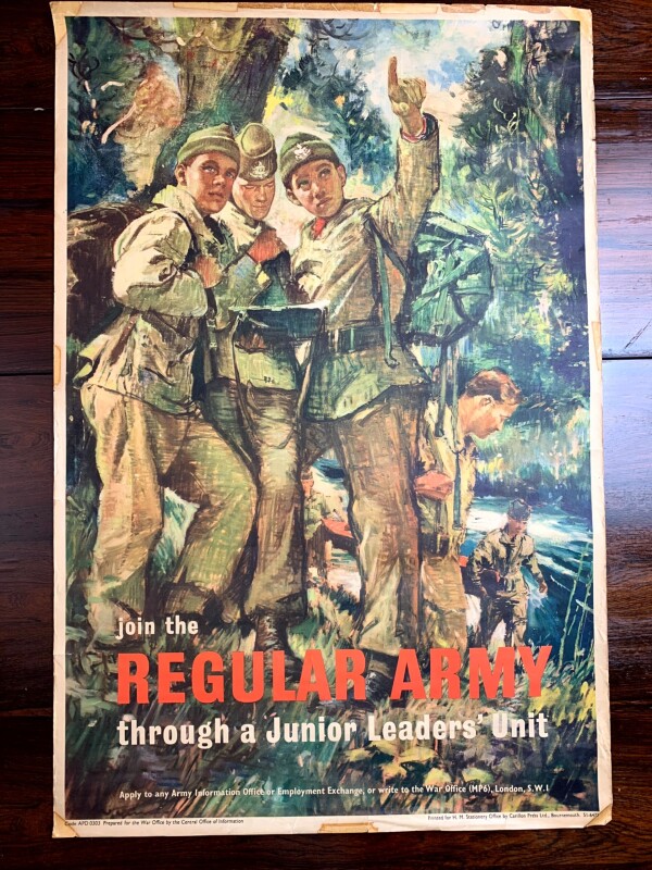 Join The Regular Army - Art by John Worsley (1959) 20x30" UK Recruitment Poster