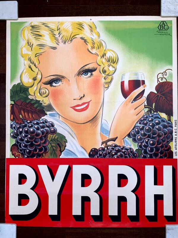 Byrrh - Art by Raoul Auger (1933) 37.5x45.75 French Litho Poster LB