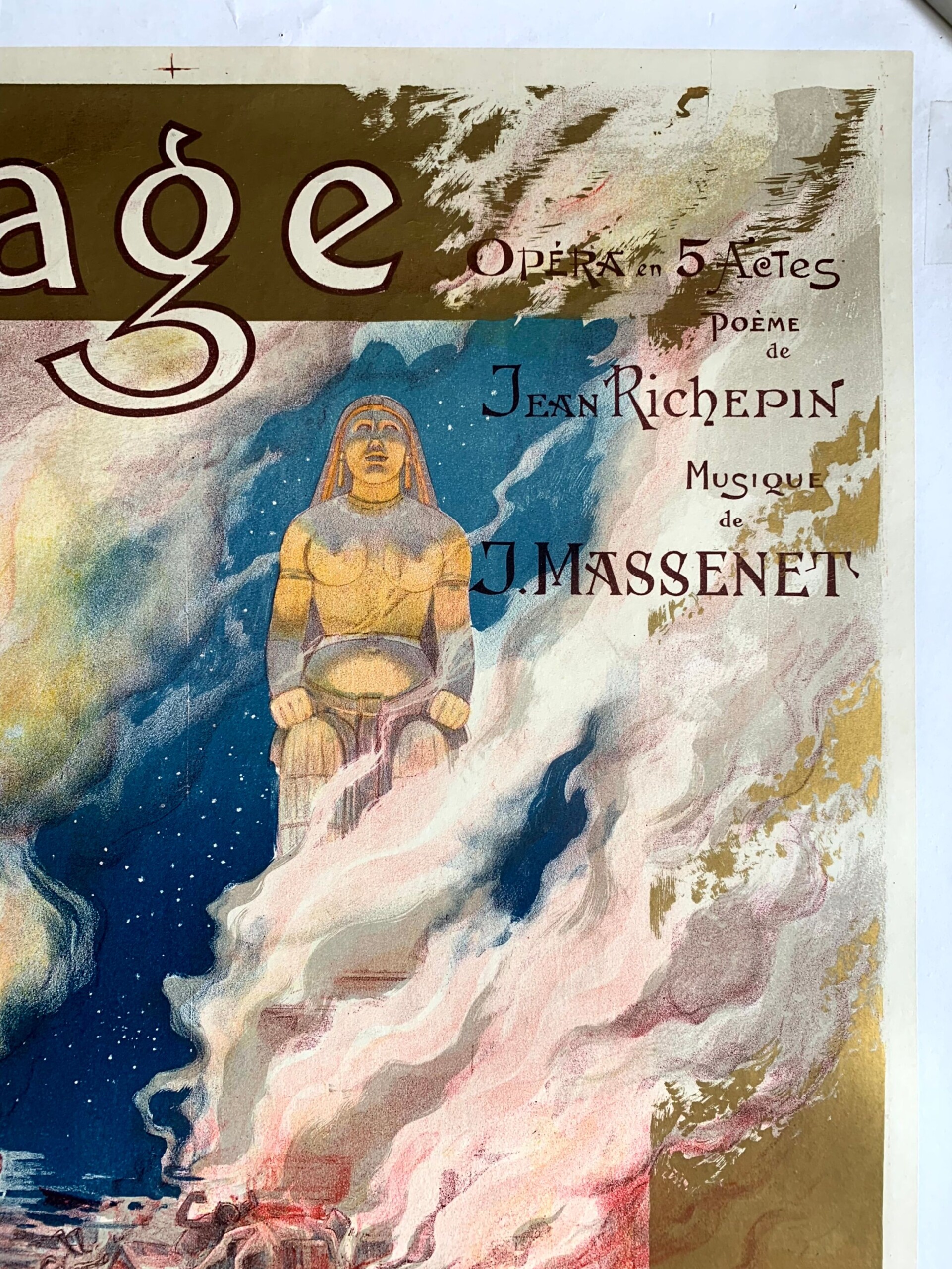 Le Mage Massenet Opera - Art Alfredo Adel (1891) 27.5x37.5 French Lithograph Poster - Image 3