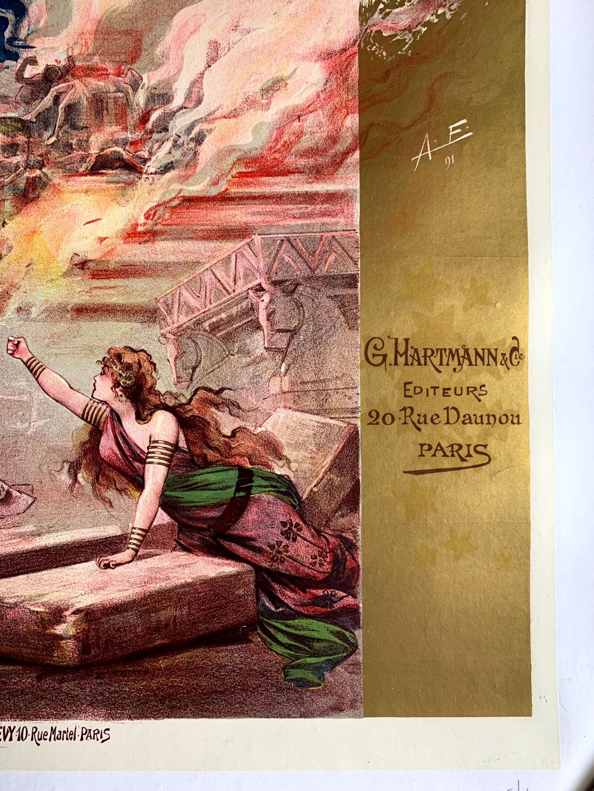 Le Mage Massenet Opera - Art Alfredo Adel (1891) 27.5x37.5 French Lithograph Poster - Image 4