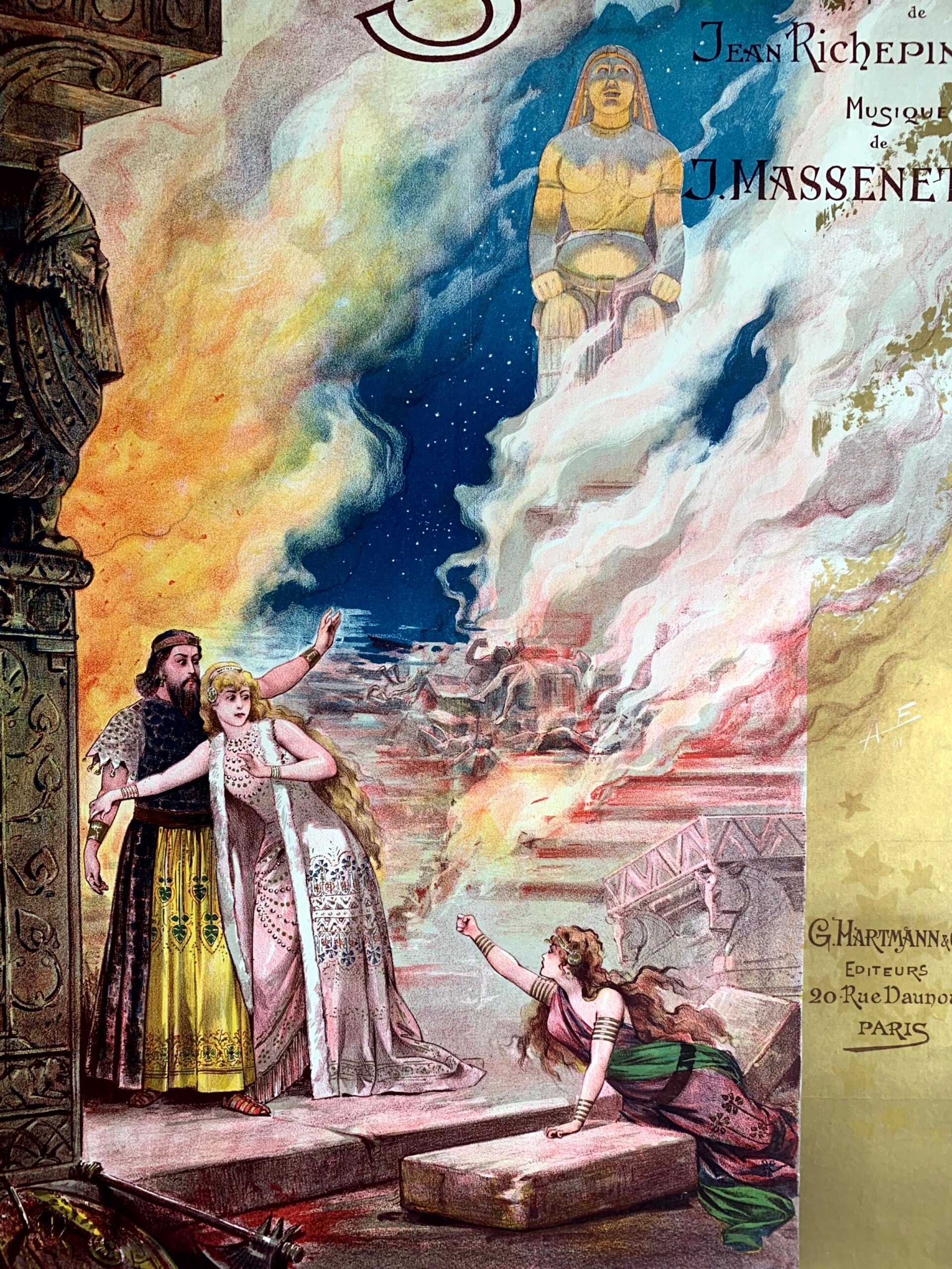 Le Mage Massenet Opera - Art Alfredo Adel (1891) 27.5x37.5 French Lithograph Poster - Image 6
