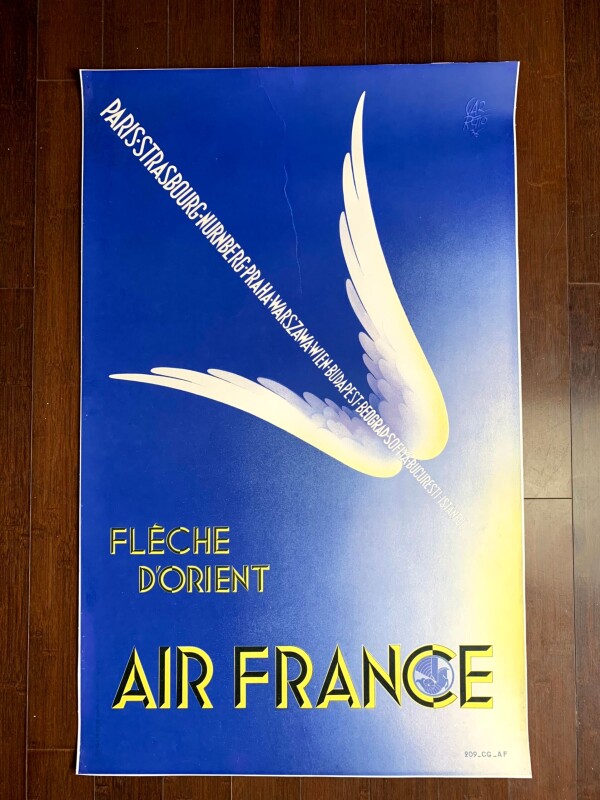 Travel Air France Fleche d'Orient - Art by Paolo Federico Garretto (1933) 12.25x19.75 French Travel Poster