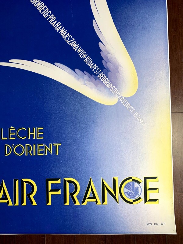 Travel Air France Fleche d'Orient - Art by Paolo Federico Garretto (1933) 12.25x19.75 French Travel Poster - Image 2