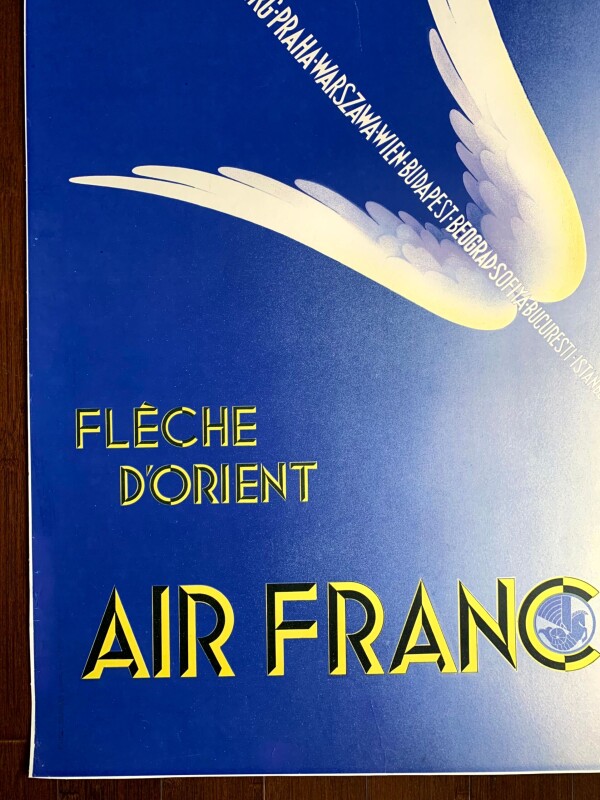 Travel Air France Fleche d'Orient - Art by Paolo Federico Garretto (1933) 12.25x19.75 French Travel Poster - Image 3