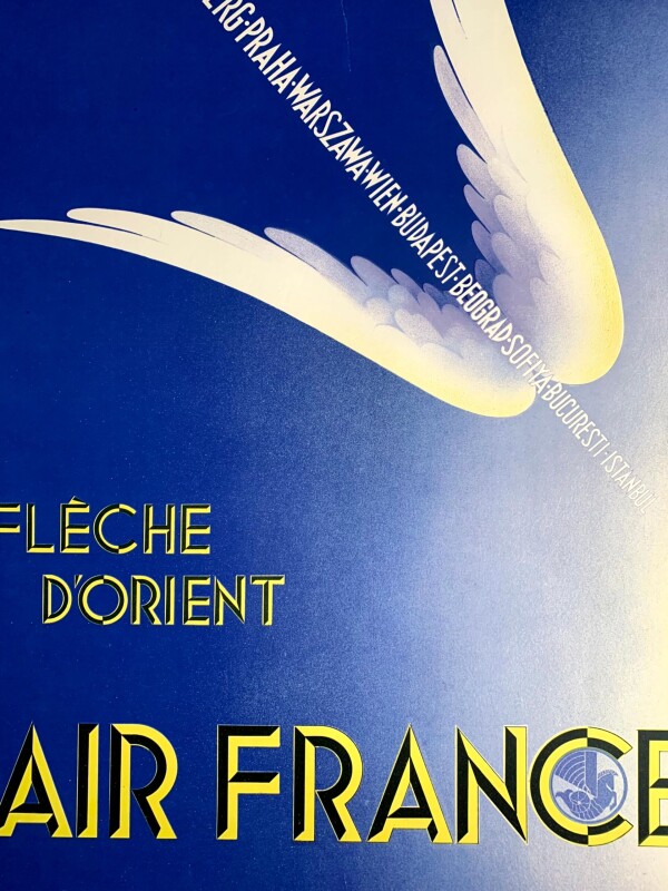 Travel Air France Fleche d'Orient - Art by Paolo Federico Garretto (1933) 12.25x19.75 French Travel Poster - Image 6