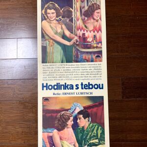 One Hour with You (1932) 12.5"x32.5" Czechoslovakian Movie Poster LB