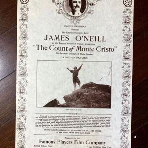 Count of Monte Christo - James O'Neil (1913-15) 11.5"x17.5" US Mini Movie Poster
