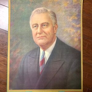 Presidential Portrait Bundle x6 - Roosevelt & More (1937) 12.25"x17.5" US Presidential Lithograph Portraits