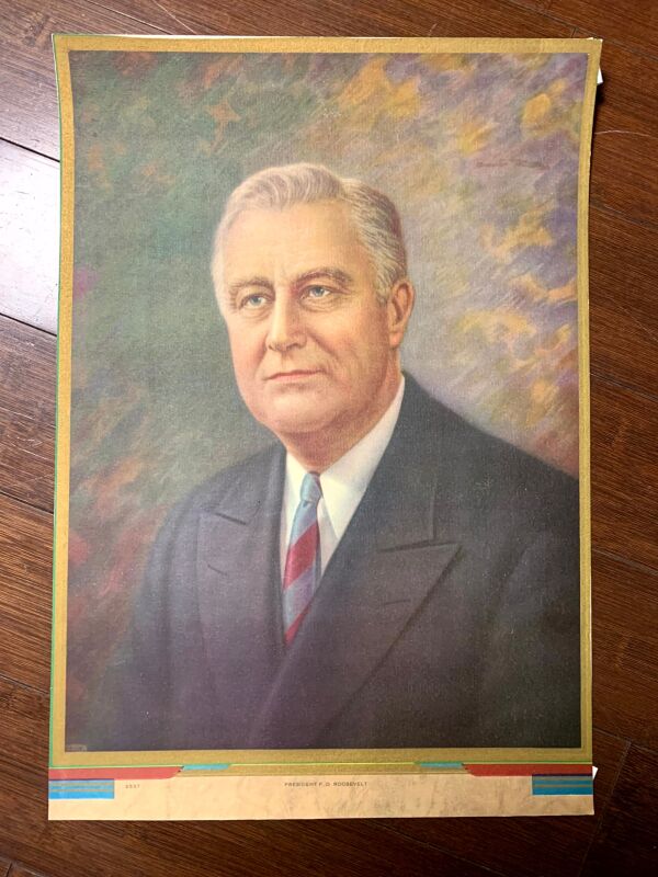 Presidential Portrait Bundle x6 - Roosevelt & More (1937) 12.25"x17.5" US Presidential Lithograph Portraits