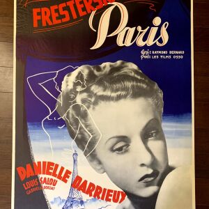 The Rage of Paris - Danielle Darrieux (1938) 27"x39" Swedish Movie Poster LB