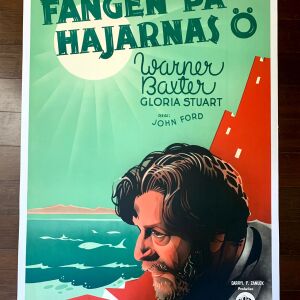 The Prisoner of Shark Island - Dir. John Ford (1936) 27"x39" Swedish Movie Poster LB