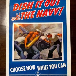 Dish It Out  - Art by McClelland Barclay (1943) 28.5"x40.25" US War Poster