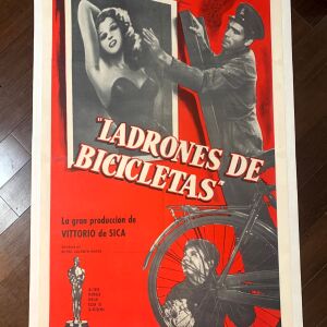 Bicycle Thieves (1948) 27"x41.5" Spanish Movie Poster LB