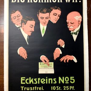 Eckstein No.5 Cigarettes (1922) 35"X48" German Advertising Poster LB