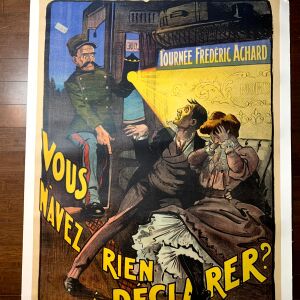Rein a Declarer Tour - Art by Louis Galice (1910) 39"X54" French Theater Poster LB