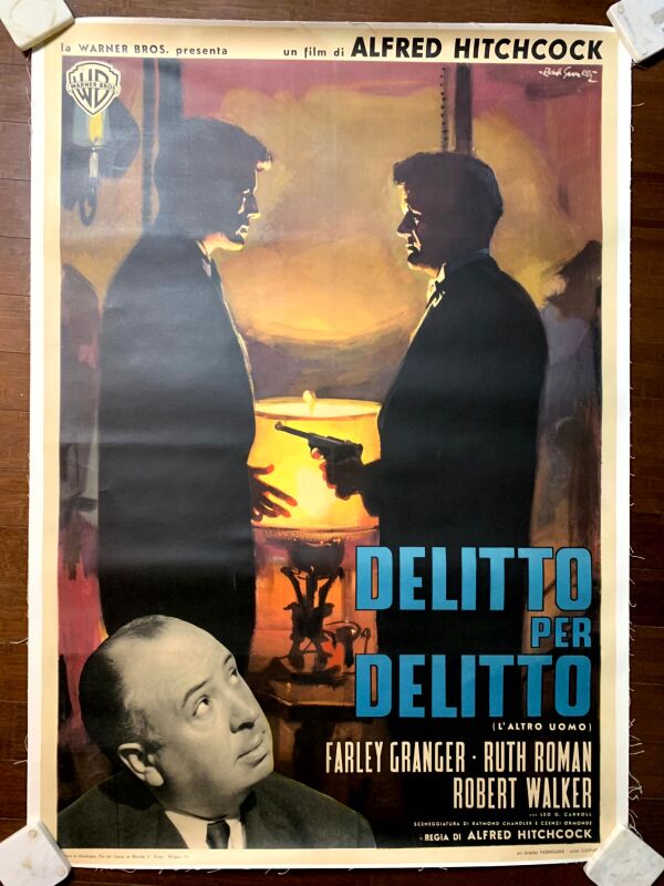 Strangers On a Train - Art by Rodolfo Gasparri (R-1961) 38x54 Italian Movie Poster LB - Image 6