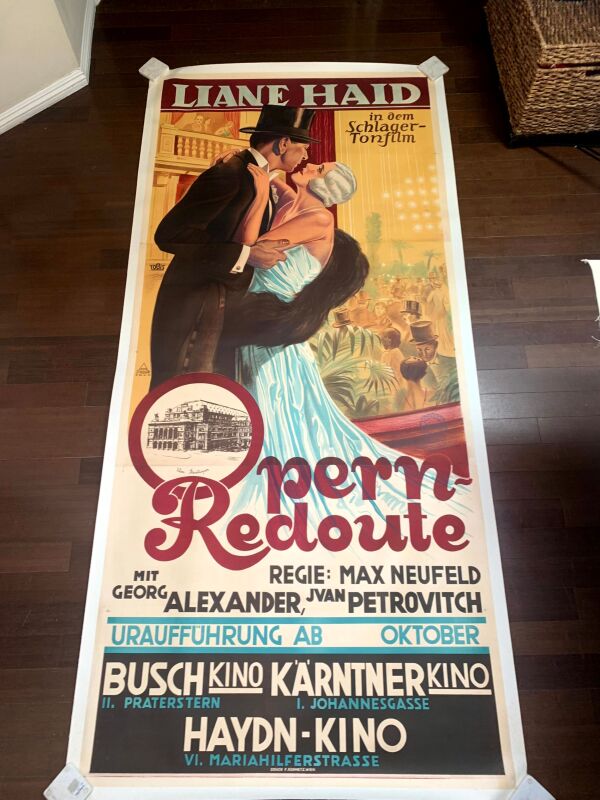 Operne-Redoute - Dir. Max Neufeld (1931) 59.5"x110" Austrian Movie Poster LB - Image 2