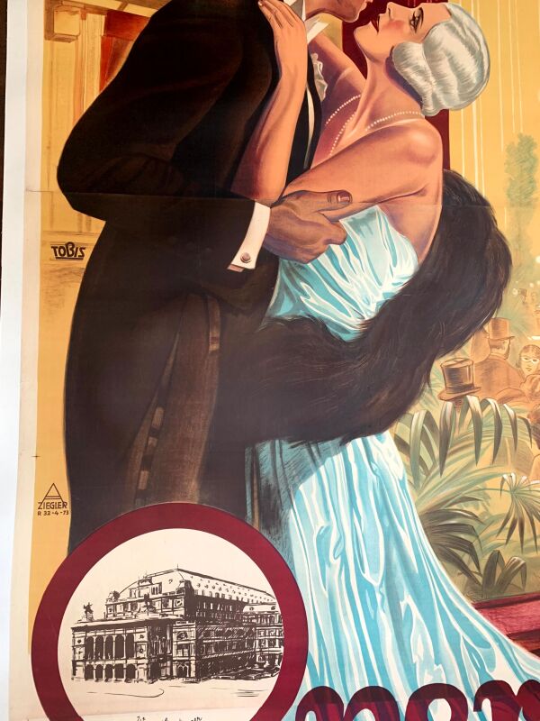 Operne-Redoute - Dir. Max Neufeld (1931) 59.5"x110" Austrian Movie Poster LB - Image 5