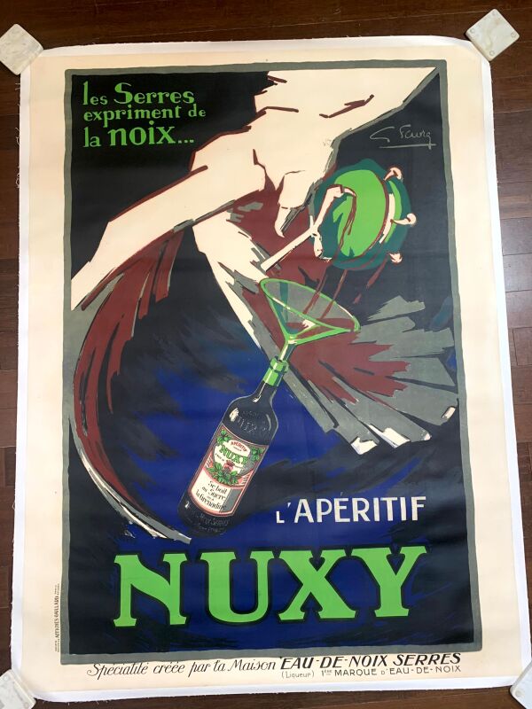 Nuxy Apertif - Art by Favre, G. (1930) 47"x63" French Advertising Poster LB