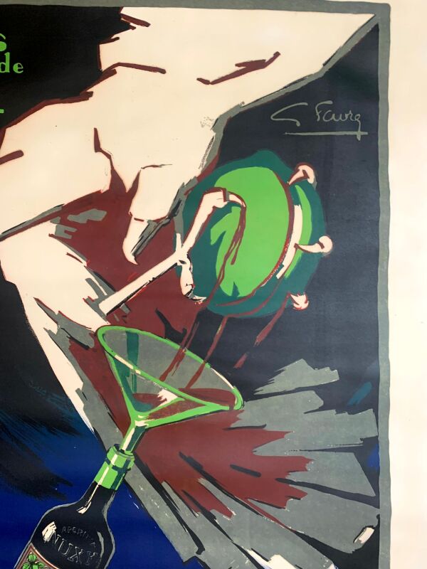 Nuxy Apertif - Art by Favre, G. (1930) 47"x63" French Advertising Poster LB - Image 3