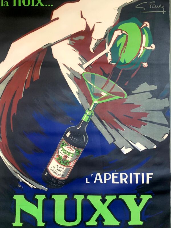 Nuxy Apertif - Art by Favre, G. (1930) 47"x63" French Advertising Poster LB - Image 5