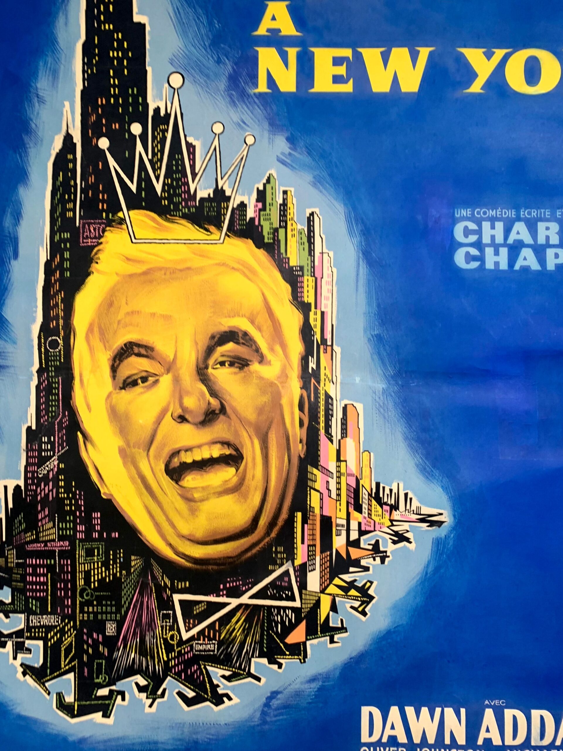 King in New York - Chaplin - Art by Ferracci (1957) 45.5"x61.5" French Movie Poster LB - Image 6