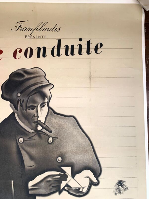 Ode Conduit - Art by Jean Colin (1942) 46.75"X63.5" French Movie Poster LB - Image 5
