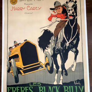 Le Freres de Black Billy - Art by Roberty - Rare (1918) 47"X62.75" French Movie Poster LB