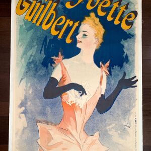 Yvette Guilbert - Art by Cheret (1891) 33.5"X49" French Theater Poster LB