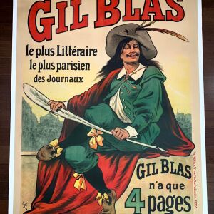 Gil Blas (1892) 39.5"X55.25" French Advertising Poster LB