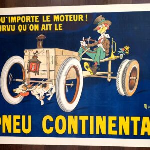 Pneu Continental (1910) 46"X63" French Advertising Poster LB