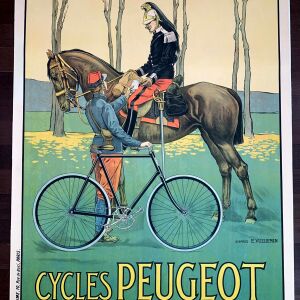 Cycles Peugeot - Art by Roger Perot (1931) 43"X58.5" French Advertising Poster LB