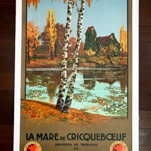 La Mare de Cricqueboeuf - Art by Georges Dorival (1939) 25.5"X40" French Travel Poster LB