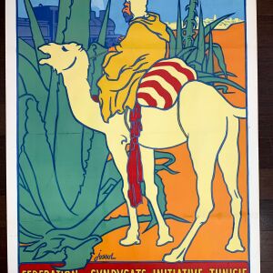 Travel Tunisia - Art by Jossel (1932) 31"X42" French Travel Poster LB