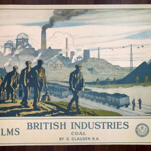 British Industries - Art by Sir George Clausen (1930) 39"X48.25" UK Advertising Poster LB