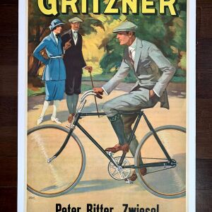 Gritzner Bicycles - Art by Wilhelm Wandapfel (1925) 20.25"X31" German Advertising Poster LB