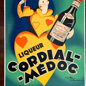Cordial Medoc - Art by Henri LeMonnier (1936) 22.5"X30" French Advertising Poster LB
