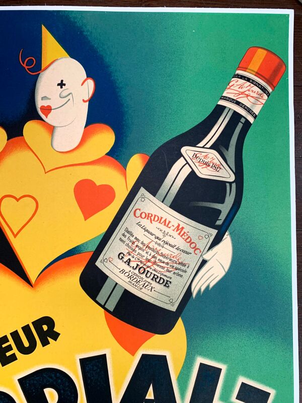 Cordial Medoc - Art by Henri LeMonnier (1936) 22.5"X30" French Advertising Poster LB - Image 3