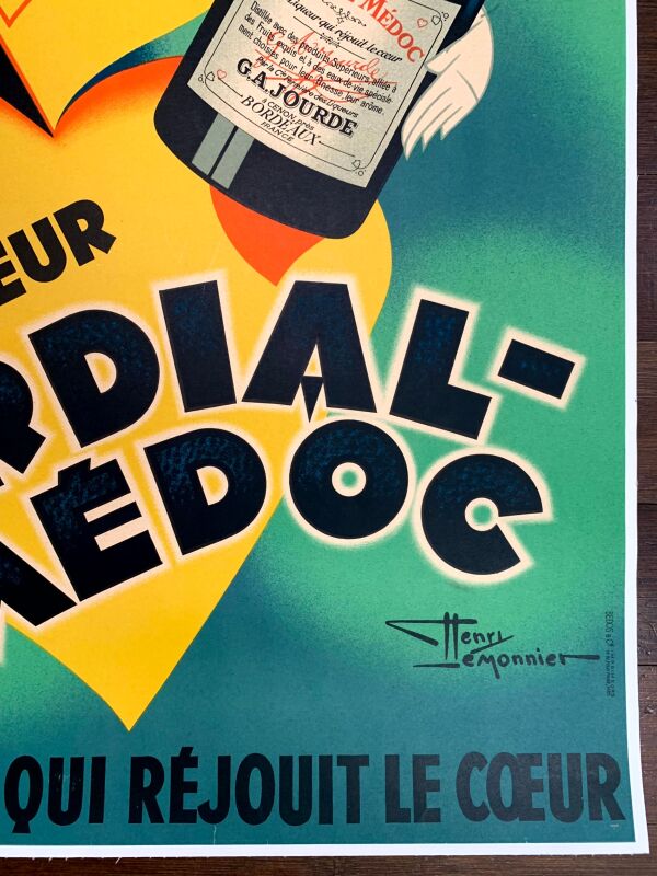 Cordial Medoc - Art by Henri LeMonnier (1936) 22.5"X30" French Advertising Poster LB - Image 4