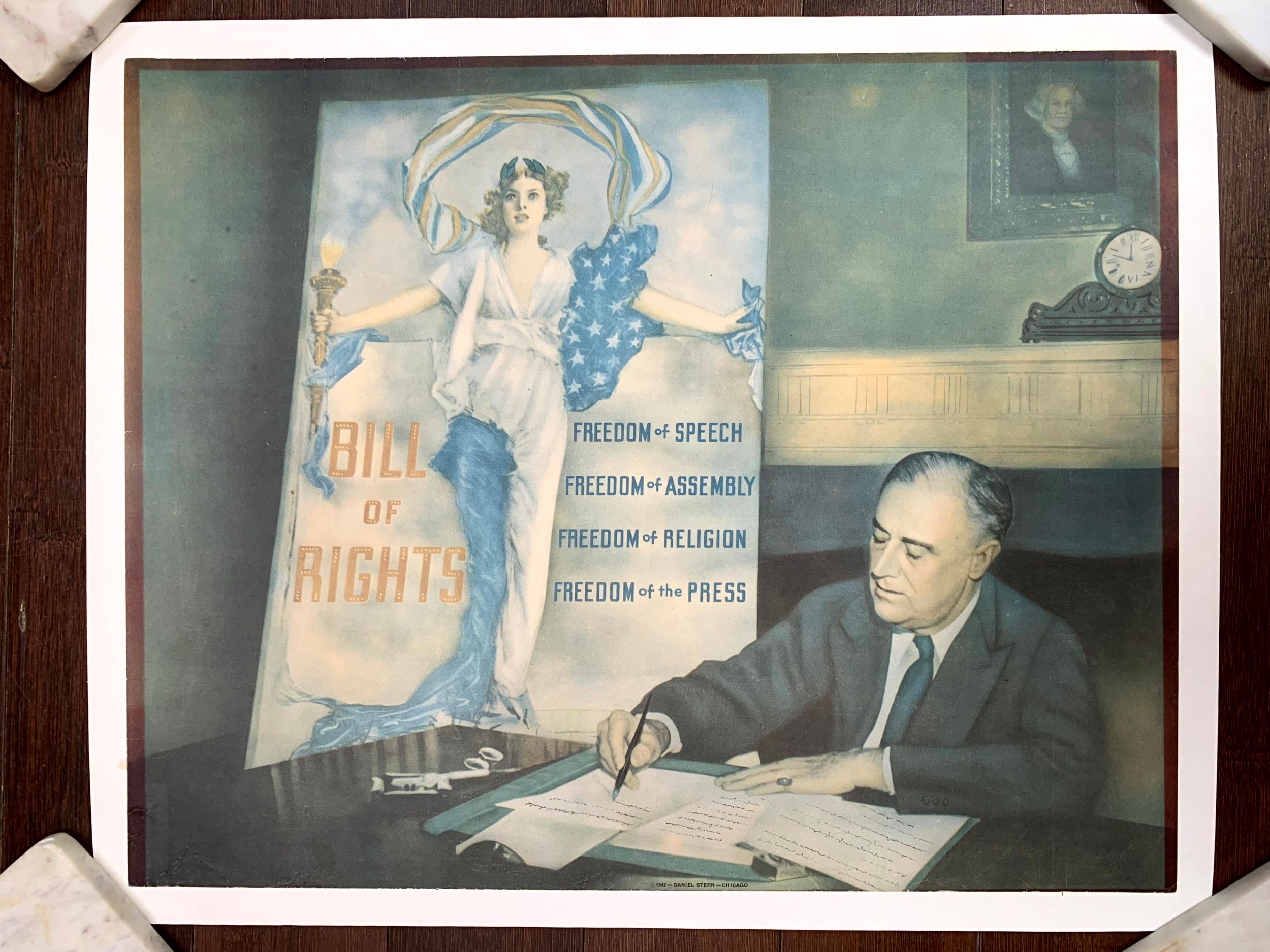 Bill of Rights - Roosevelt (1944) 16"X20" US War Poster LB