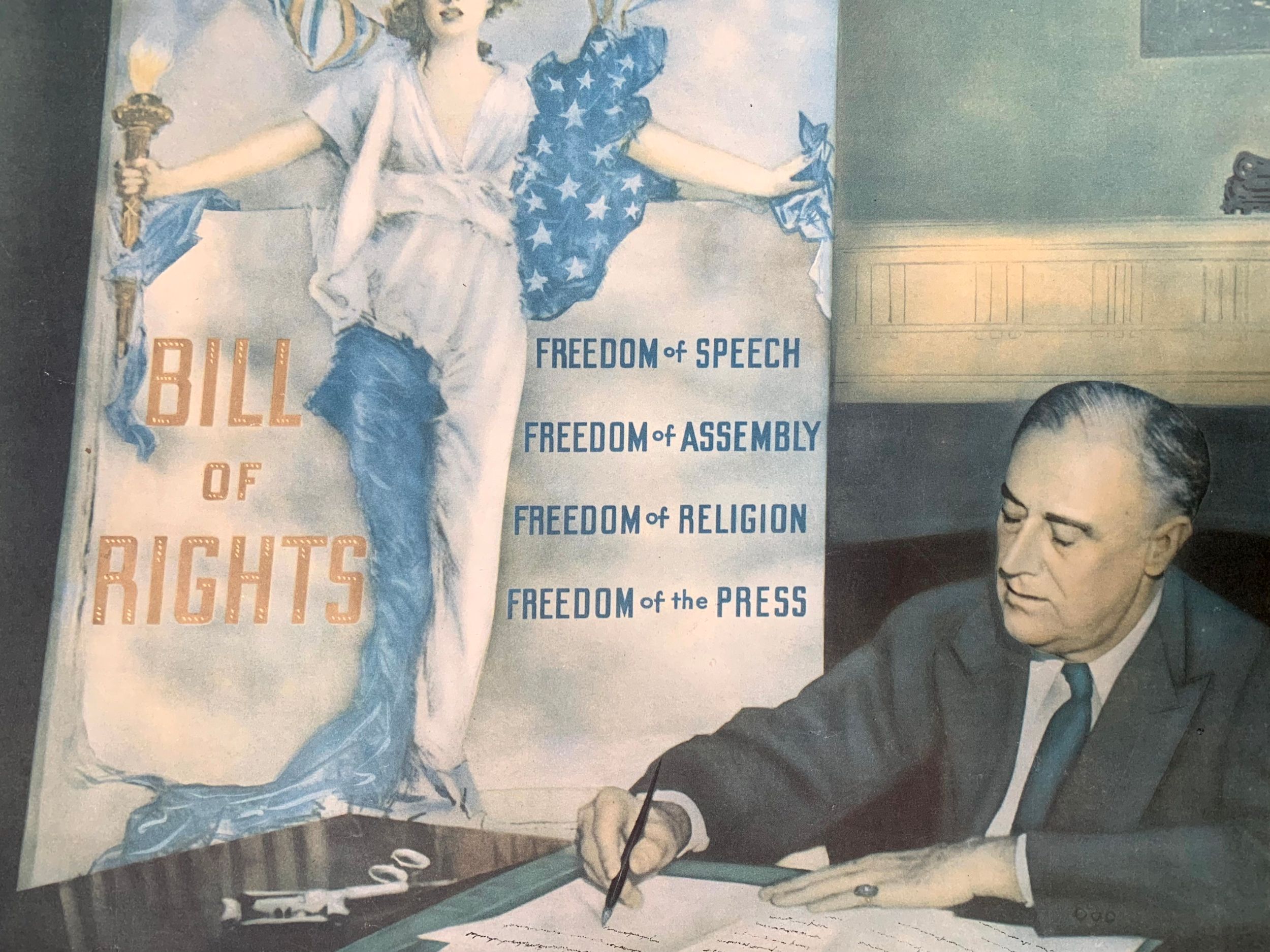 Bill of Rights - Roosevelt (1944) 16"X20" US War Poster LB - Image 2