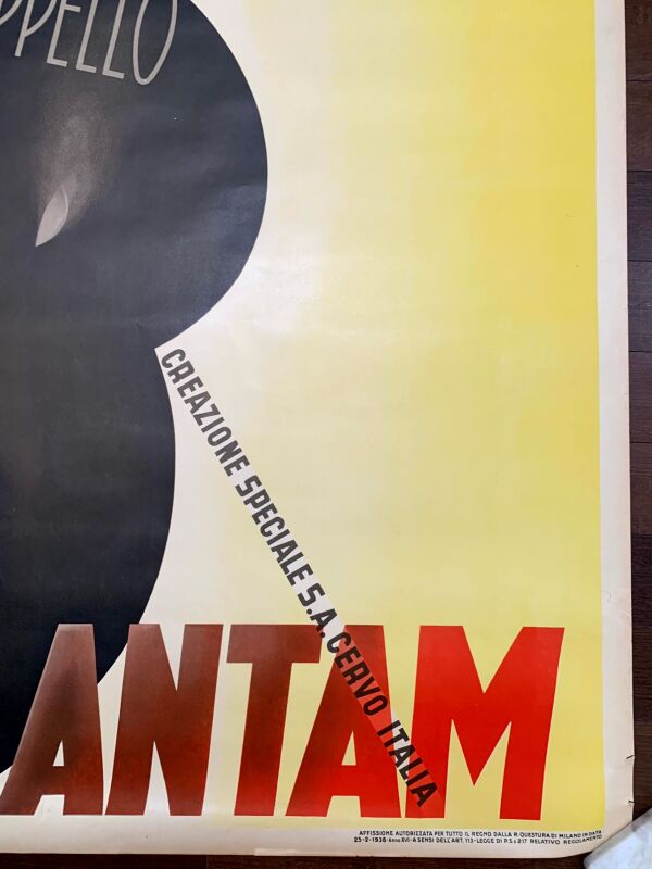 Bantam Capello (1938) 39.25"X55" French Advertising Poster - Image 4