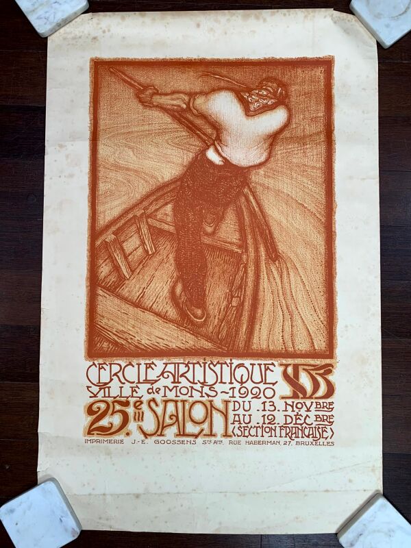 Cercle Artistique - Art by Anto Carte (1921) 22.75"X35" Belgian Exhibition Posters x3