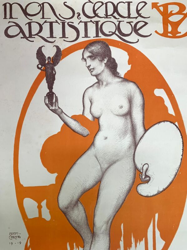 Cercle Artistique - Art by Anto Carte (1921) 22.75"X35" Belgian Exhibition Posters x3 - Image 6