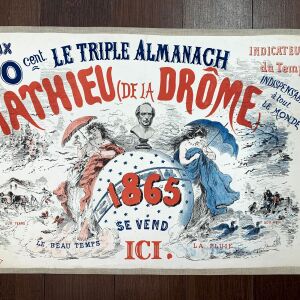 Mathieu De La Drome (1865) 12.5"X19" French Almanac Poster - Chartix