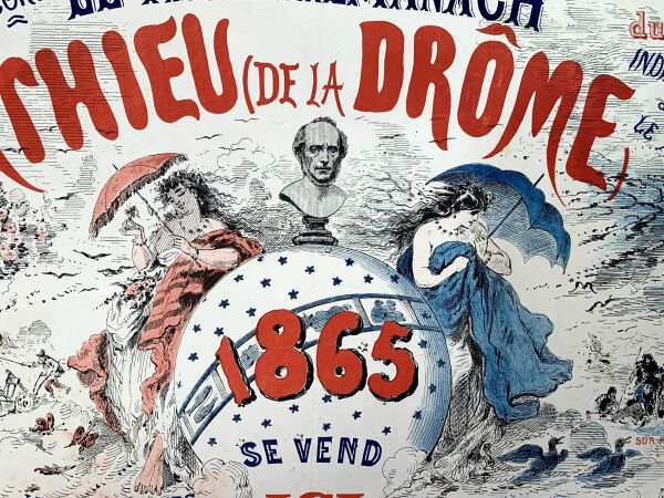 Mathieu De La Drome (1865) 12.5"X19" French Almanac Poster - Chartix - Image 2