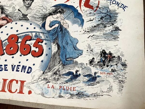 Mathieu De La Drome (1865) 12.5"X19" French Almanac Poster - Chartix - Image 3