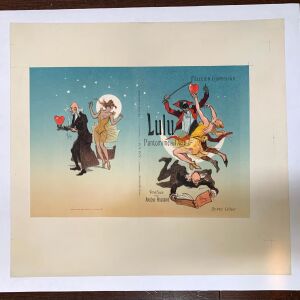 Lulu Pantomime - Art by Cheret (1887) 14"X15.25" French Book Cover LB