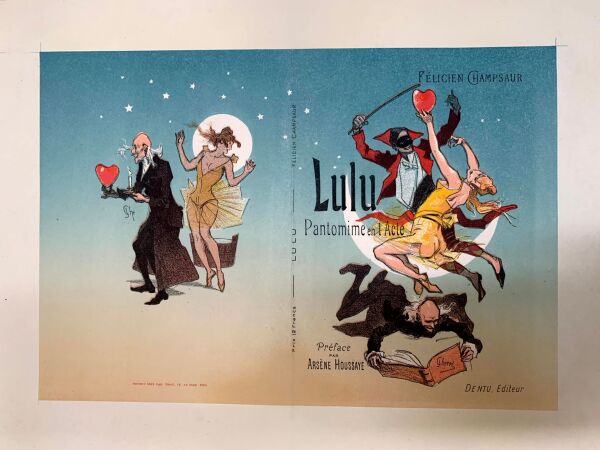 Lulu Pantomime - Art by Cheret (1887) 14"X15.25" French Book Cover LB - Image 2